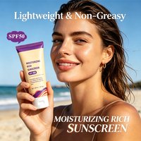 Moisturizing Rich Sunscreen SPF 50, Mineral Zinc Oxide Face Sunscreen, Hydrating, Fragrance-Free, No White Cast, Non-greasy