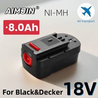 Rechargeable 18v 6.0/8.0/10.0ah Tools Battery For Black& Decker Hpb18 Fs180 A1718 A18NH BD18PSK EPC18 HP188F2B KC1800Sk Fs1800