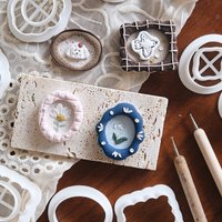 2pcs/set Jewelry Making Retro Lace Series Polymer Clay Cutters Double-layer Earrings Decoration Mold DIY Pendant Making Tools