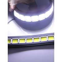 NSXINQI 2pcs Bendable COB DRL Checkered Shape LED Daytime Running Light 10SMD Flexible Car Driving Lamp DC 12V