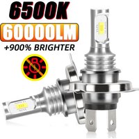 2PCS 9003 H4 LED Headlight bulbs 3570 CSP Chip 6500K White Fog Light Canbus No Error 60000LM Bright Driving Light Bulbs DRL 12V