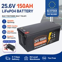 12V 24V 150Ah 350Ah LiFePO4-Batterie mit integriertem 100A BMS, 9000 Zyklen, Lithium-Eisenphosphat-Zelle der Klasse A für Camping, Bootfahren, Angeln, EU-Lager, steuerfrei