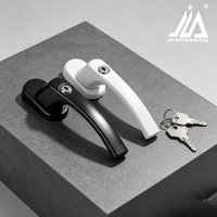 Child Safety Lockable Window Handle with Keys, White Metal Base Lever for UPVC Broken Bridge Casement & Screen Window