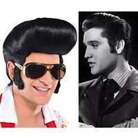 Comical Elvis Presley Cosplay Wig Mushroom Head Party Dance Men's Costume Accessory Halloween Festival Celebration Hairpiece