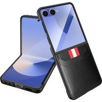 For Samsung Galaxy Z Flip 7 Case Luxury Lichee PU Leather Skin card Protective Back Cover Case For Samsung Z Flip 7 6 5 4 Shell