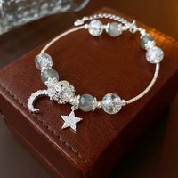 Light Luxury Star Moon Bracelet For Women Fashion Shiny Zircon Crystal Beads Bracelets Bangles Jewelry Party Gifts K0