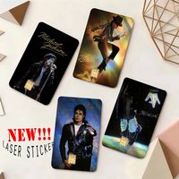 Michael Jackson Anime Cartoon 1 set of 4 pcs Bear Skin Sticker Film Tape Case for Big Credit Debit Card Front Side