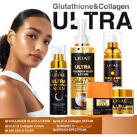 LKIAE Ultra Glutathione and Collagen Lighten Set, Moisturizer, Reduce Dark Spots, Improve Roughness, Leaving Skin Soft, Smooth