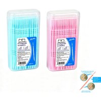 Plastic Toothpicks Double-ended Disposable Interdental Cleaners 100Pcs Portable Oral Care Teeth Cleaning Sticks for Home Travel