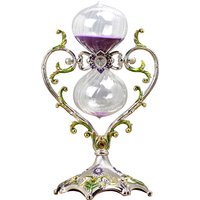 30/60Min Hourglass Timer Heart Shaped Metal Sand Timer Antique Sand Clock Glass Sandglass European Home Creative Ornament