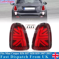 For Mini Cooper R56 R57 R58 R59 2007-2014 Red Lens Sequential LED Tail Lights Car Accessories Tirm Driving Lights