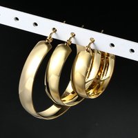 Stainless Steel Wide Big Statement Hoop Earrings For Women Big Round Metal Earings Titanium Steel Punk Jewelry Accessories