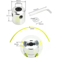 Universal Aluminum Trimmer Head with Four Trimmer Lines for Brush Cutter Grass Trimmer Head Replacement Tool Part