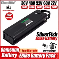 48v Electric Bicycle SilverFish 30ah Batterij 52v 20 50 60ah Battery 36v E Bike Bafang 72v 1500w 3000w 60v 40ah Lithium Batterie