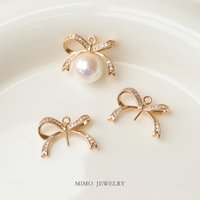 Butterfly Knot Needle Empty Holder Adhesive Beads Charms Pendant Supplies DIY Hand Brass Gold Plated Accessories 19x12mm