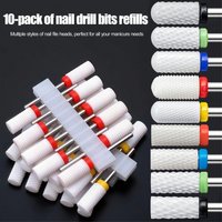10pcs Ceramic Nail Buffering Heads for Perfect Nail Finish Professional Grade Ceramic Material for Smooth And Shiny Nails