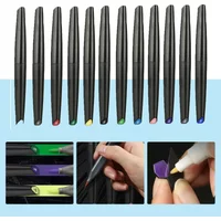 Dspiae 12 Colors Brush Pen Set Water-Based Soft Tip Markers Eco-Friendly Metallic Fluorescent Base Colors For Art Craft Drawing