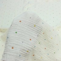135x50cm Cotton Colorful Dots Double-Layer Gauze Crepe Cloth, Making Baby Clothes Bag Blanket Sewing Fabric