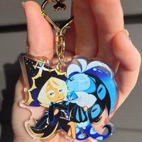 Cartoon Game Cookie Shadow Milk Keychains Accessories Bag Milk Pure Vanilla Cute
