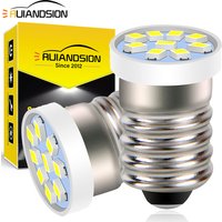 Ruiandsion 2Pcs E10 1447 9SMD LED White Panel Car Battery Lights Miniature Screw Bulb Lamp For DIY LIONEL 3V 4.5V 6V 12V 24V