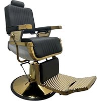 Commercial Grade Retro Metal Salon Chair Full Recline Swivel and Height Adjust Function for Barbershop Use