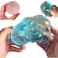Transparent Blue Maltose Squishy Fidget Toy Soft Simulated Slow Rising Anti-Stress Anxiety Relief Sensory Decompression Gift