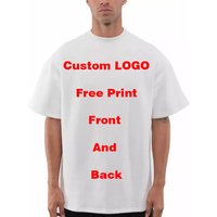 DIY Custom Your Logo 9.1oz 260gsm High Qualtity Oversized Heavy T-shirt for Short Sleeve Cotton Solid Color Leisure White Black