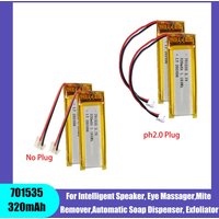 701535 3.7V 320mAh Polymer Lithium Battery For Intelligent Speaker,Eye Massager,Mite Remover,Automatic Soap Dispenser,Exfoliator