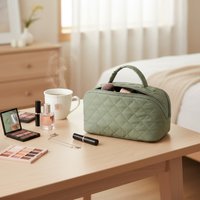 Large Capacity Portable Cosmetic Bag Waterproof Travel Toiletry Organizer with Handle for Women