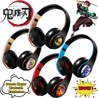 Demon Slayer Tanjiro Kamado Nezuko Hashibira Inosuke Bluetooth Headset Creative High Value Printed Headset Plukable Card Headset