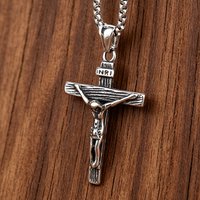 316L Stainless Steel Jesus Cross Pendant Necklace for Men Women Religious Faith Daily Jewelry Best Daily Wear Gift Dropshipping