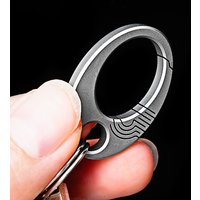 CNC Laser cut TC4 Ti titanium 30mm mini small tiny oval snap Carabiner Clasp Keychain DIY EDC backpack paracord link