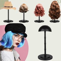 Adjustable Height Wig Stand 4.3-14.2 Inch Non-Slip Portable Wig Head Holder Hat/Cap Display Stand for Wigs