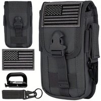 Cell Phone Holster Pouch Smartphone Pouch Case Molle Attachment Gadget Bag Belt Waist Bag for 4.7"-6.7" with Armor Case on with