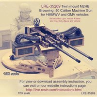 1/35 resin soldier model GK - double-mounted M2 Browning machine gun - unassembled and unpainted DIY kit - 1303T