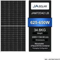 JA Solar Double Glass 640W 645W JAM72D42 LB Bifacial PV Modules 630W N-type Solar Panels 635W for POWER STATION