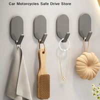 【CM】5pcs Strong Wall Hooks Self Adhesive Key Coat Bag Hanger Hook Bathroom Kitchen Door Robe Towel Storage Rack Hook Accessories