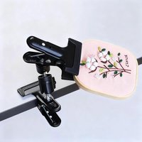1pc Portable -Metal Embroidery Hoop Holder-Adjustable Table Clamp Stand Clip(360° Rotation), For DIY Crafting Tabletop