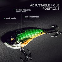 Wondersee 5PCS with Box Switchable Vibration VIB Spinner Spoon Jerkbait Hard Lure Treble hooks Trolling Sinking Wobbler Swimbait