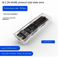 NEW M.2 NVME PCIe Protocol SSD Case Clear USB Type C 6Gbps PCI-E M2 SSD Transparent External Enclosure Hard Disk Box