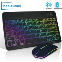 Mini Backlit RGB Bluetooth Wireless Keyboard 2.4G Mouse For Tablet Cell Phone Windows Android iOS Ultra Light Slim iPad Keyboard