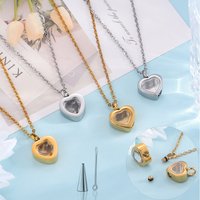 15nmm Mini Stainless Steel Cremation Jewelry for Ashes Heart Keepsake Memorial Urn Necklace Pendant for Human/Pet Ashes