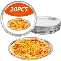 20Pcs 10/12'' Round Pizza Pan Disposable Aluminum Foil Pizza Serving Tray Chocolate Chip Cookie Cake Tins Kitchen Baking Utensil