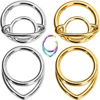 Clouds Universe Moon Waterdrop Helix Septum Piercing Segment Clicker Rings Daith Conch Hoop Earring 316L Surgical Steel 16G