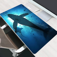 Luxury Ocean Whale Shark Pattern PU Leather Mouse Pad Large Office Desk Mat Waterproof Desktop Keyboard Desk Pad Gaming Mousepad