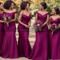 Customized Long Mermaid Fuchsia African Bridesmaid Dresses 2025 Evening Prom Party Gowns vestido boda invitada mujer