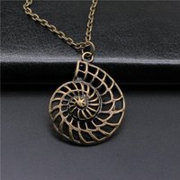 Fashion Simple Vintage Antique Bronze Color 35x27mm Swirl Pendant Necklace For Women