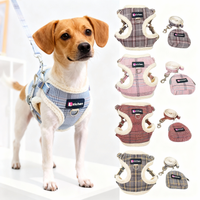 3PICS Pet Harness and Leash Set - Plush Soft Dog Harness, Cat Vest with Cushioned Strap & Leash, Comfortable No-Pull Reflective