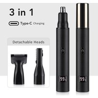3in1 Electric Ear Nose Hair Trimmer For Men USB Charging Portable Nose Hair Trimmer For Men Women Ear Nose Eyebrow Facial Hair