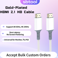 New 2.1 HDMI Cable 8K/60Hz 4K/120Hz 48Gbps HDR For TV Box HDR10+ PS5 PS4 Laptop